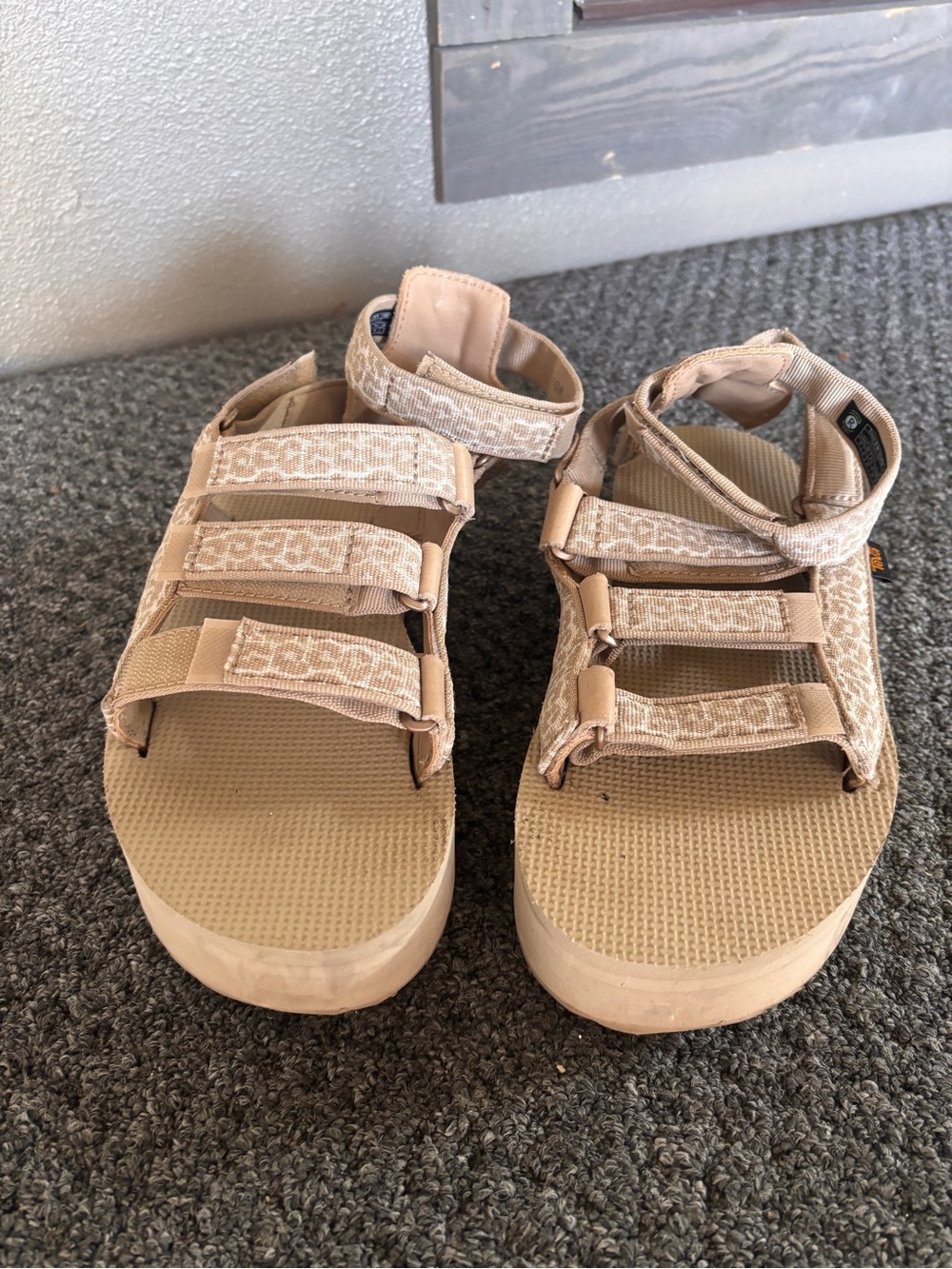 Teva Women's Beige Tan Strappy Platform Sandals